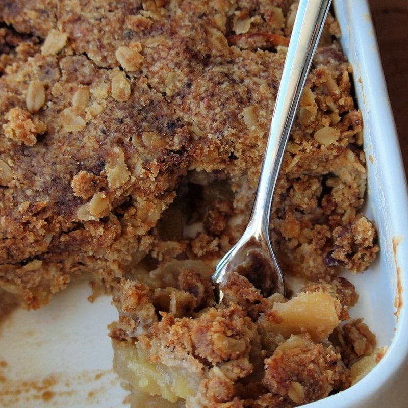 Light and Nutty Apple Crisp Recipe.