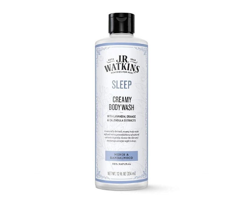 J.R. Watkins Sleep Creamy Moisturizing Body Wash, Natural Monoi & Sandalwood.