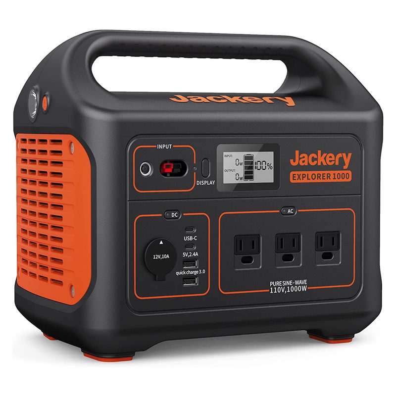 A Jackery Explorer 1000 Portable Power Station displayed on white background.