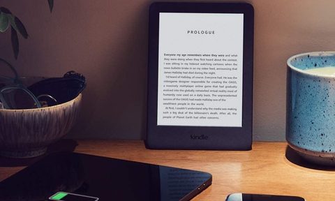 Kindle on Table with Dead Devices