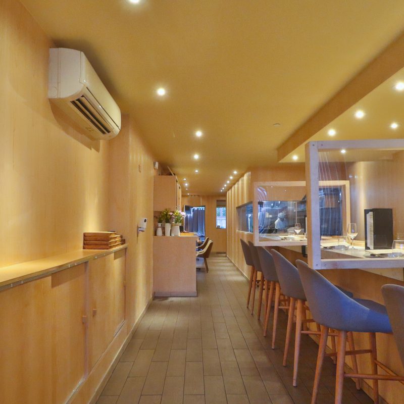The dining room at Kōyō in Astoria, Queens.