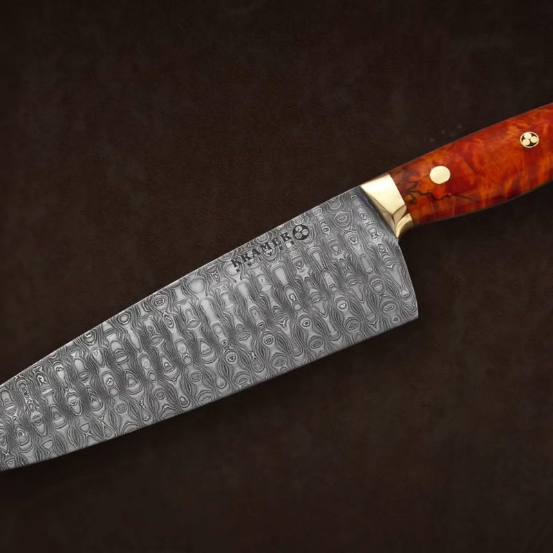 A Kramer knife on a table.