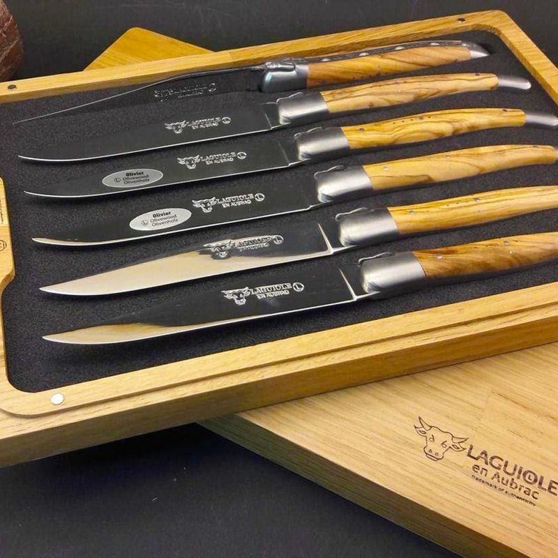 A six-set steak knives from Laguiole En Aubrac.