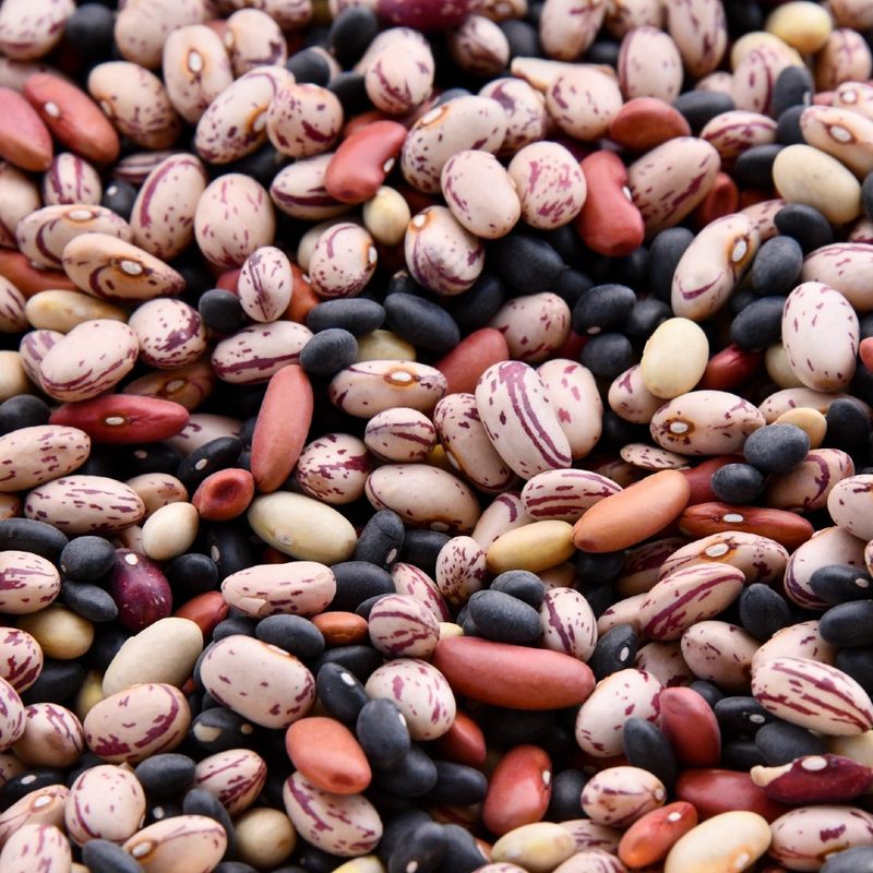Various legumes in a mix.