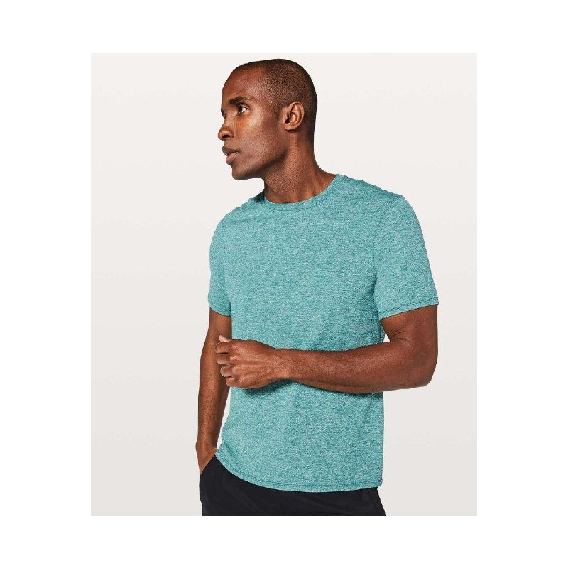Lululemon Drysense Training Short Sleeve worn by a black model.