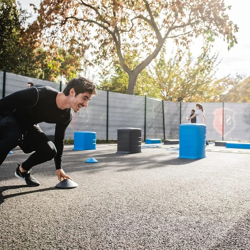 Man doing exercise drills.