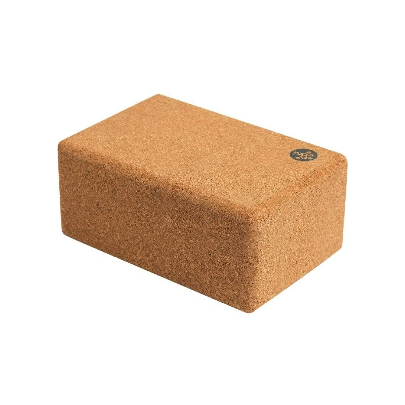 Manduka Cork Yoga Block on a white background.