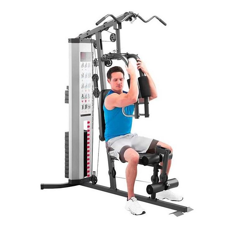 Marcy MWM 988 150 pd Stack Home Gym with man working out.
