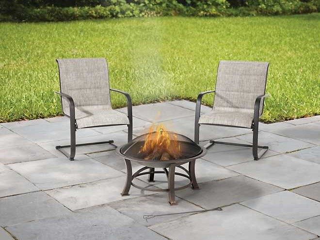 Mosaic 30-inch Vera Fire Pit on patio.