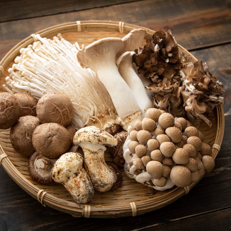 A serving of assorted mushrooms.