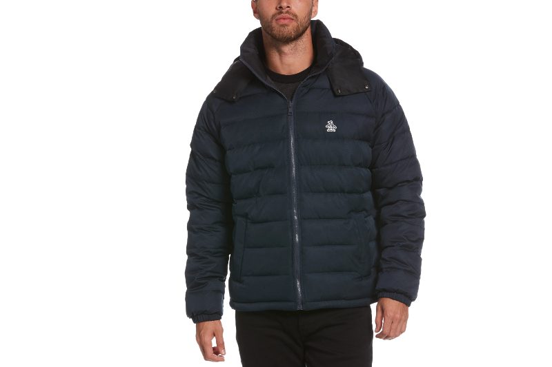 Reversible puffer jacket for men.