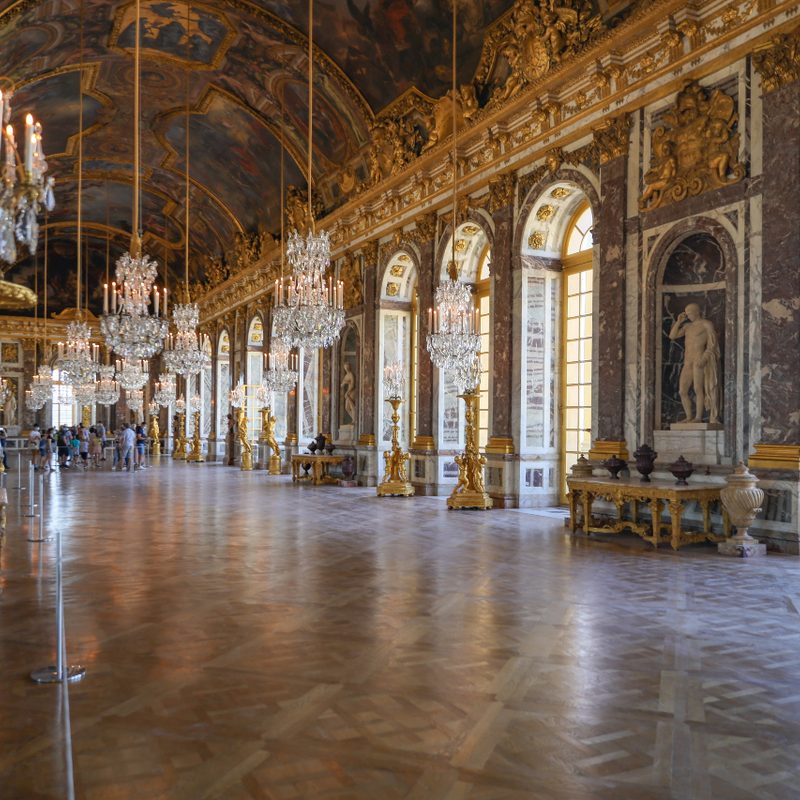 A hallway in the Palace of Versailles.