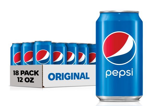 An 18 pack of Pepsi on a white backdrop. 