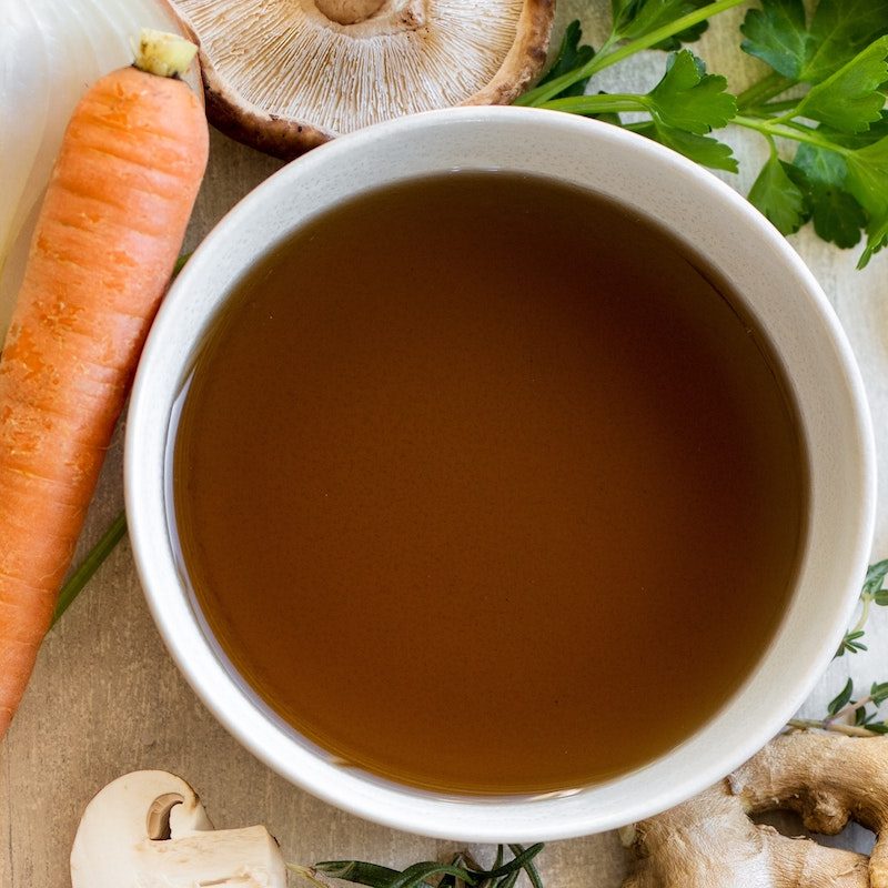 Bowl of bone broth.