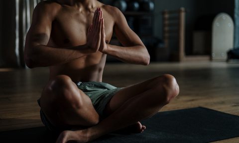 Man doing yoga.