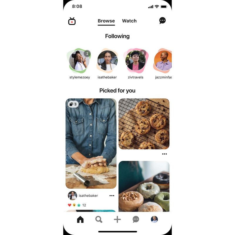 Pinterest allows users to share pins from many interests on their boards.