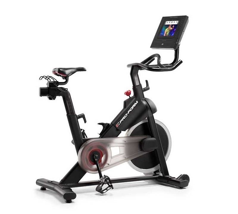 ProForm Smart Power Studio Pro Bike with HD Touchscreen for indoor workouts.