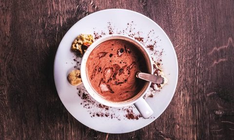 Red Wine Hot Chocolate in mug.