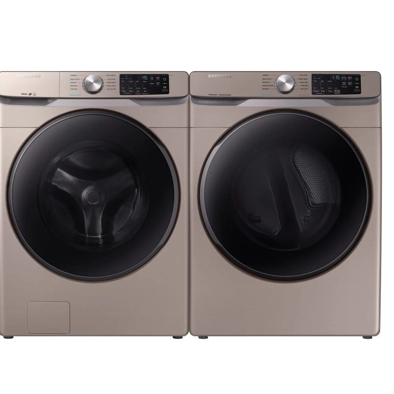 Samsung side by side front load washer and dryer set from AJ Madison.