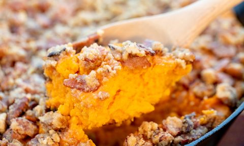 Smoked sweet potato casserole