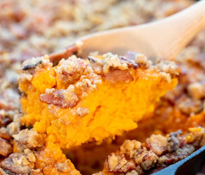 Smoked sweet potato casserole