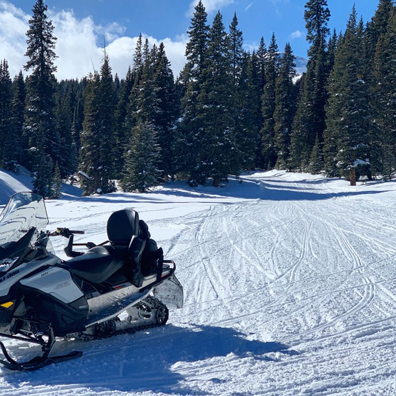 Snowmobiling in Vail.