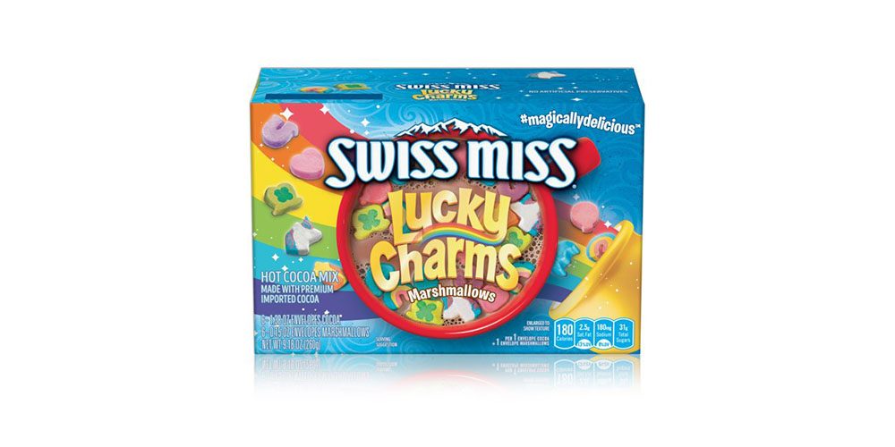 Swiss Miss Milk Chocolate Hot Cocoa Drink Mix on a white background.
