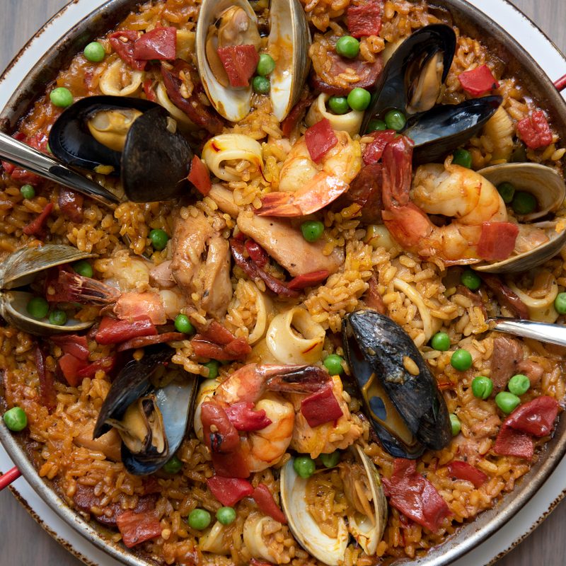 Paella Valenciana from Tasca restaurant in NYC.