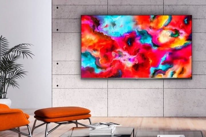 QLED TV on a wall.