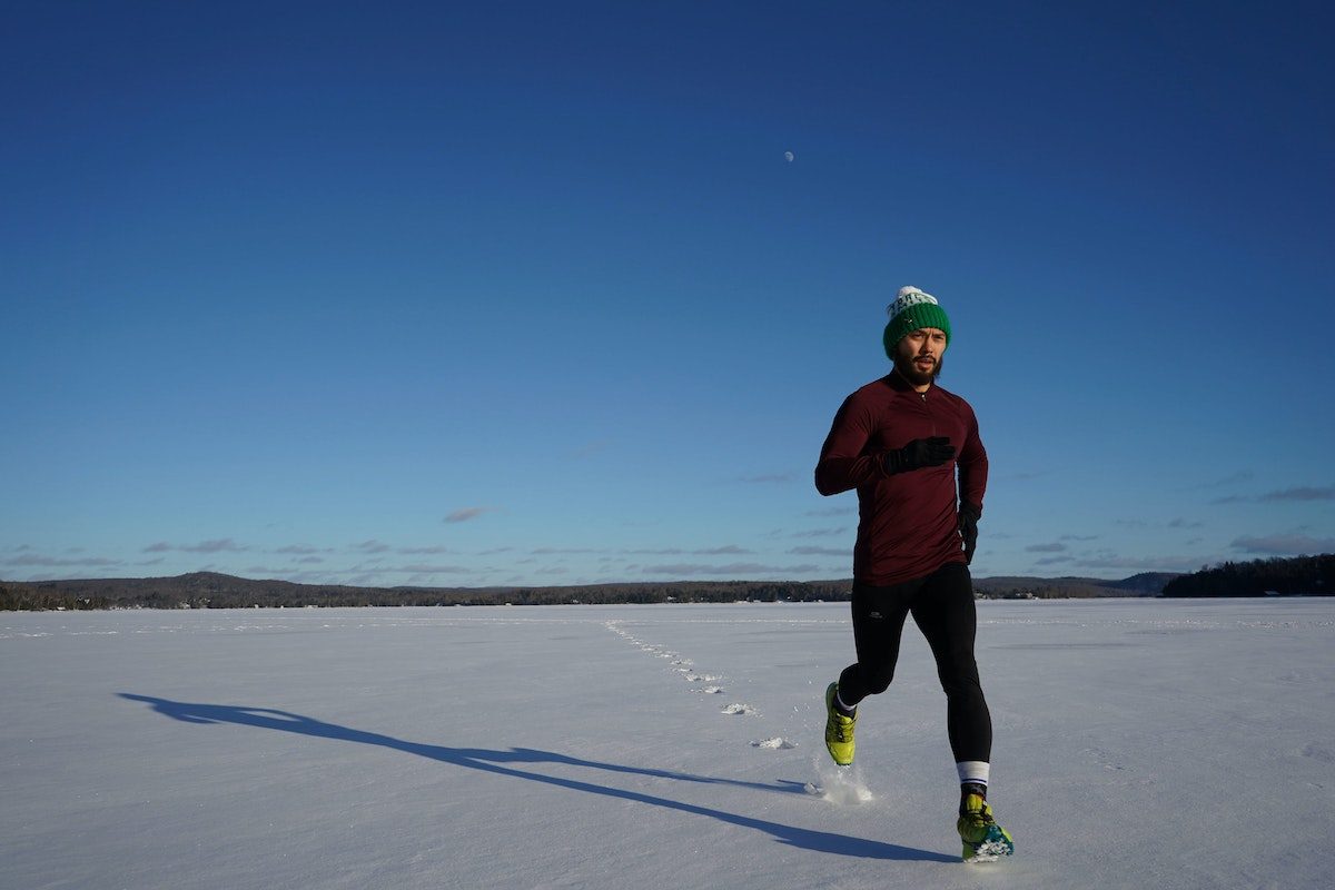 Man running outdoors.