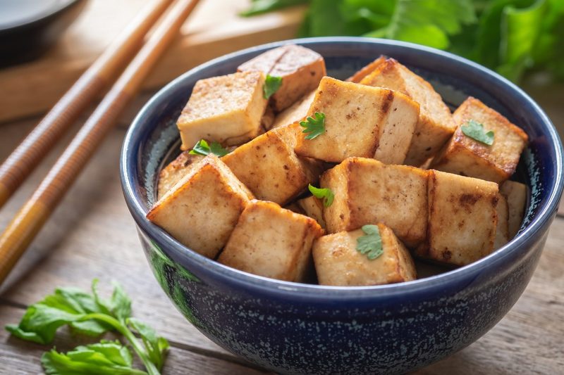 A bowl of tofu