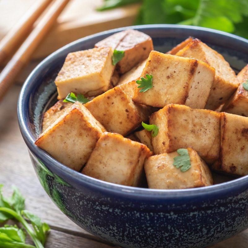 A bowl of tofu.