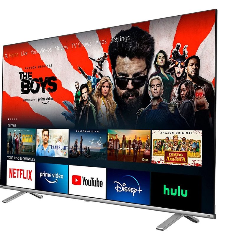 The Toshiba 75C350KU 75-inch 4K TV with The Boys on the screen.