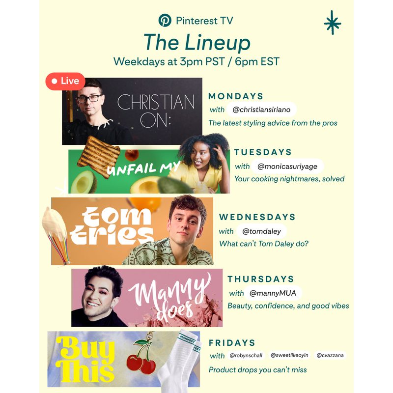 Pinterest TV features lots of shoppable content.