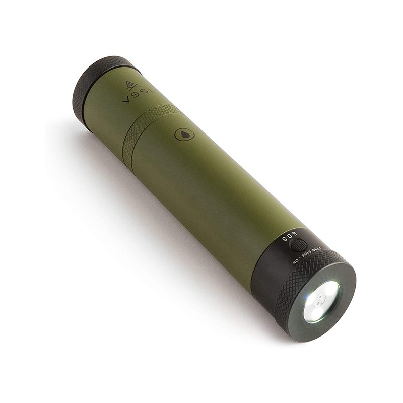 A green VSSL Flask on white background.