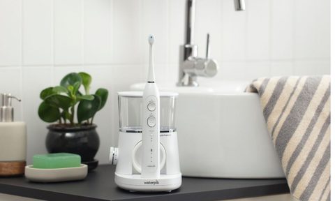 Waterpik Sonic Fusion 2.0 on Bathroom Counter
