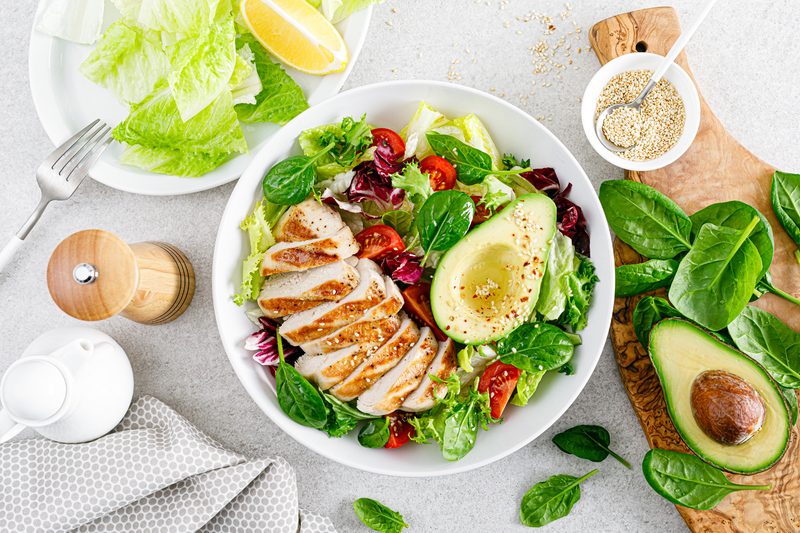 A bowl of a Keto-friendly dish on a table