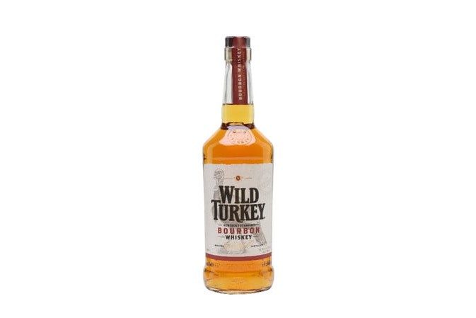 A bottle of Wild Turkey on white background.