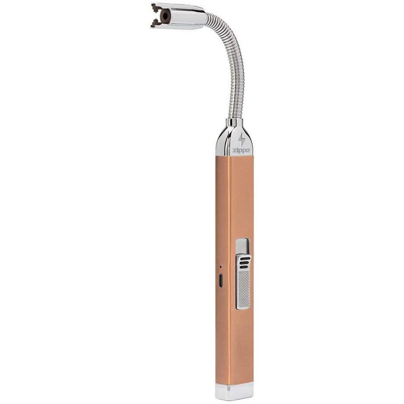 Zippo Rechargeable Rose Gold Candle Lighter on a white background.