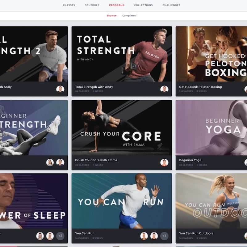 Beginner Peloton classes.