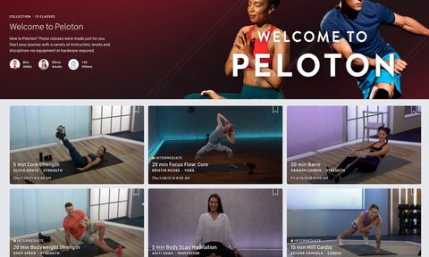 Peloton landing page for beginners.