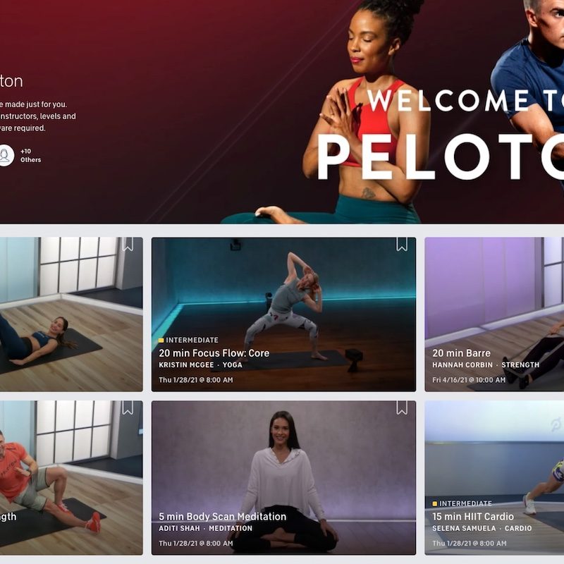 Peloton landing page for beginners.