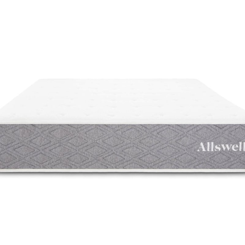 Allswell mattress on a plain, white background.