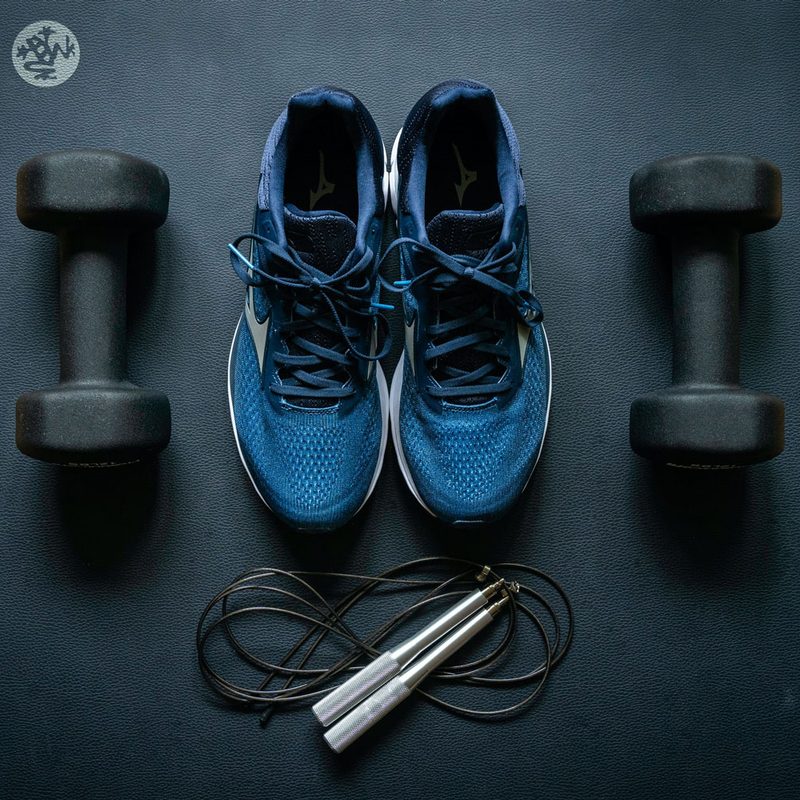 Jump rope with shoes and weights