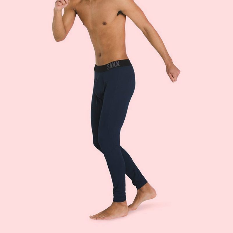 Man wearing thermal underwear.
