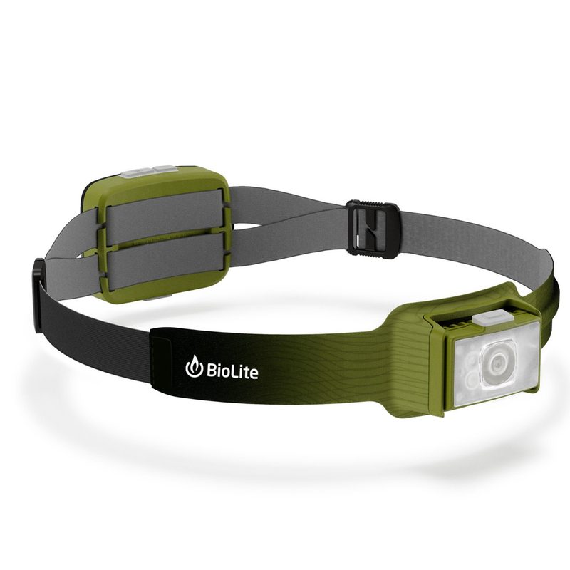 A green BioLite Headlamp 750 on white background.