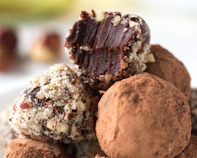 A pile of chocolate rum truffles from Hot Pan Kitchen.