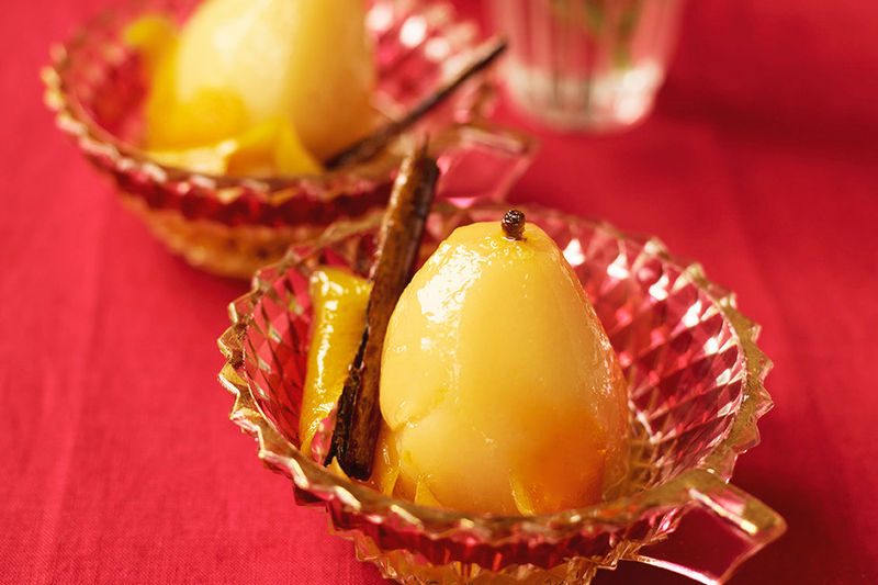 Citrus Poached Pears by Jamie Oliver.