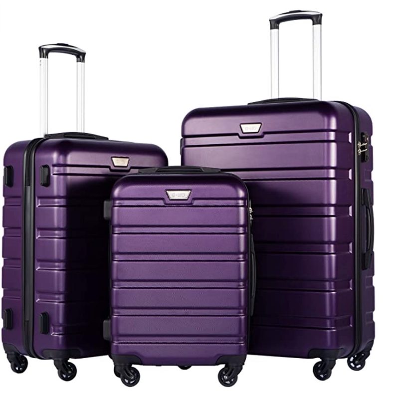 COOLIFE Luggage 3 Piece Set Suitcase Spinner Hardshell Lightweight TSA Lock 4 Piece Set.