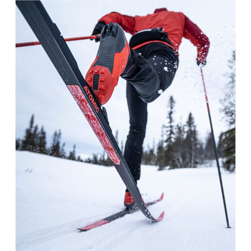 Closeup of underside cross country ski